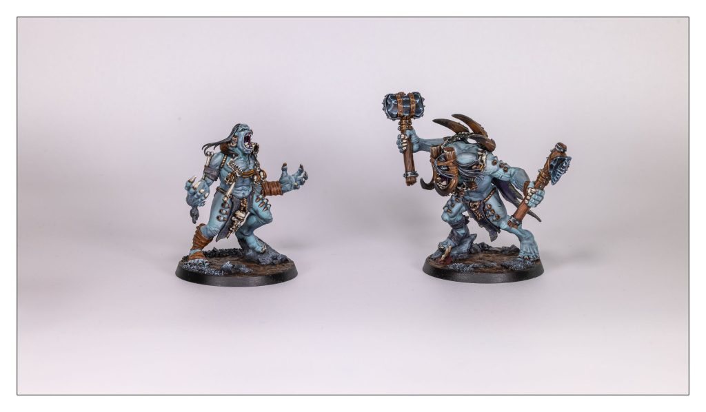 Warhammer Age of Sigmar: Ogor Mawtribes Gorger Mawpack , Verschlinger Schlundrudel, Höhlenbrüller (auch Grottenheuler) und Krallenbuckel.
